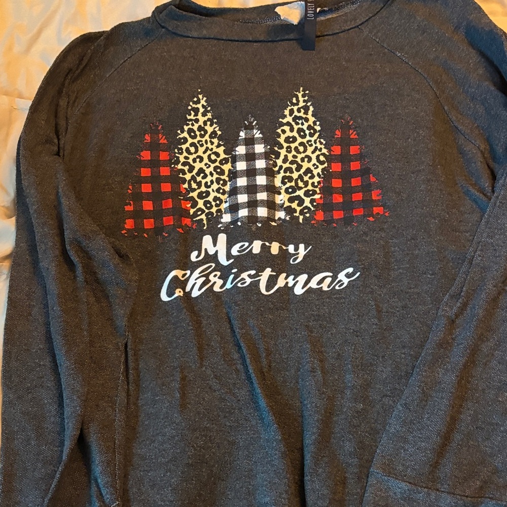 Festive Christmas Long Sleeve Tee - Gray